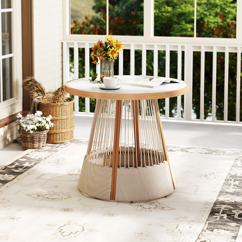 Table de salle à manger ronde, Beige