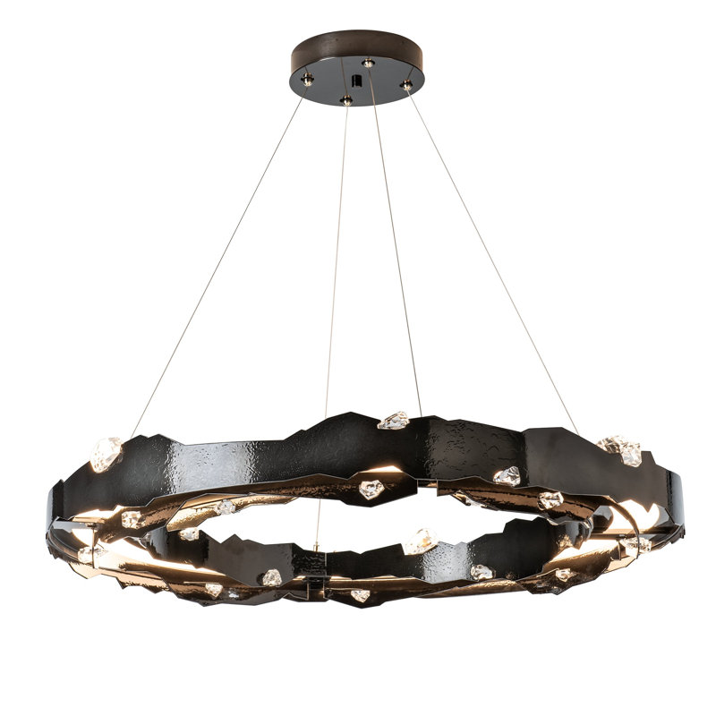 Trove Wagon Wheel LED Chandelier, Ink