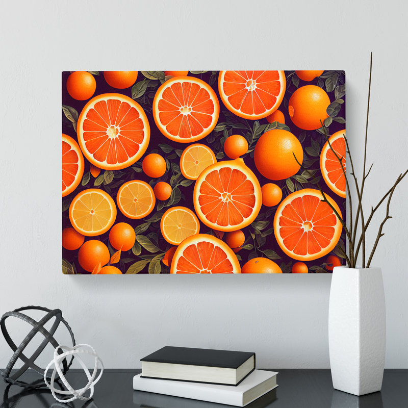 Sliced Orange Fruit - Wrapped Canvas, 40cm H x 60cm W x 3cm D