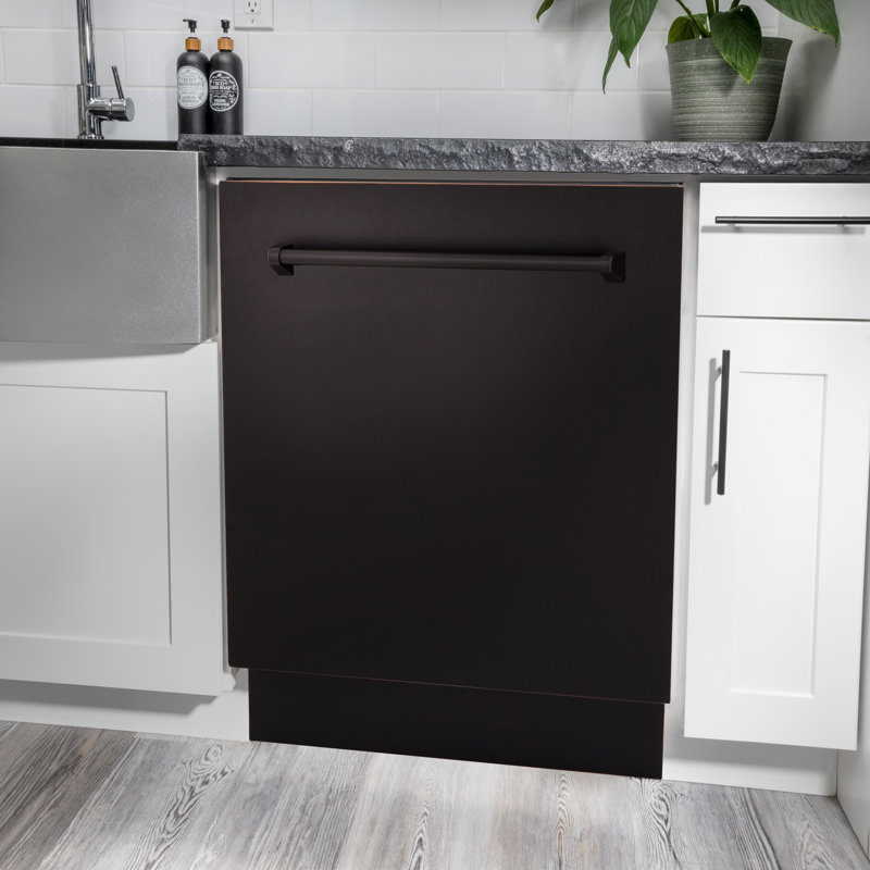 ZLINE 24 in. Tallac Series 3rd Rack Tall Tub Dishwasher, 51dBa, Oil Rubbed Bronze
