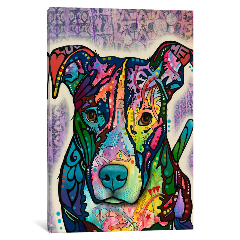 « luv me » par dean russo, impression sur toile tendue, H 18 po x l 12 po x P 1,5 po