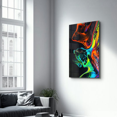 Élégante peinture murale en verre trempé de 13,8 po x 21,7 po | 100% verre trempé, épaisseur: 0,16 pouce | Imprimé UV pour des couleurs éclatantes | Parfait pour la décoration intérieure, le salon et les espaces de bureau