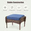Ensemble de 2 repose-pieds d'extérieur en osier PE avec coussin pour la cour ou la terrasse-86003042-86003043