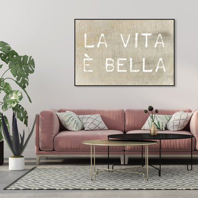 «Life is Beautiful Typographie and Quotes», reproduction d'art textuel sur toile