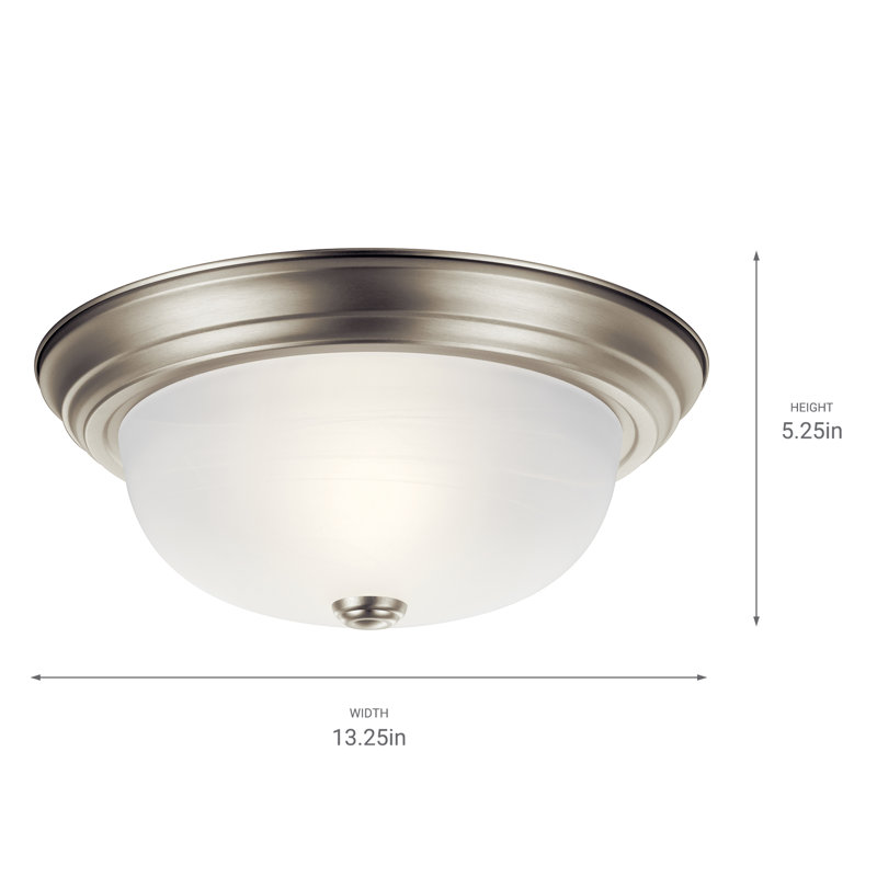 Rhaegar Glass Flush Mount, Brushed Nickel