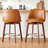 Modern Counter Height Bar Stools Set of 2, 26'' Swivel Bar Stools with Backs Sturdy Solid Wood Legs,Brown Faux Leather Counter Stools for Kitchen Island-1736635970-1736635968