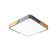 40cm LED Dimmable Flush Mount, Modern Square Ceiling Light with Wood Accent