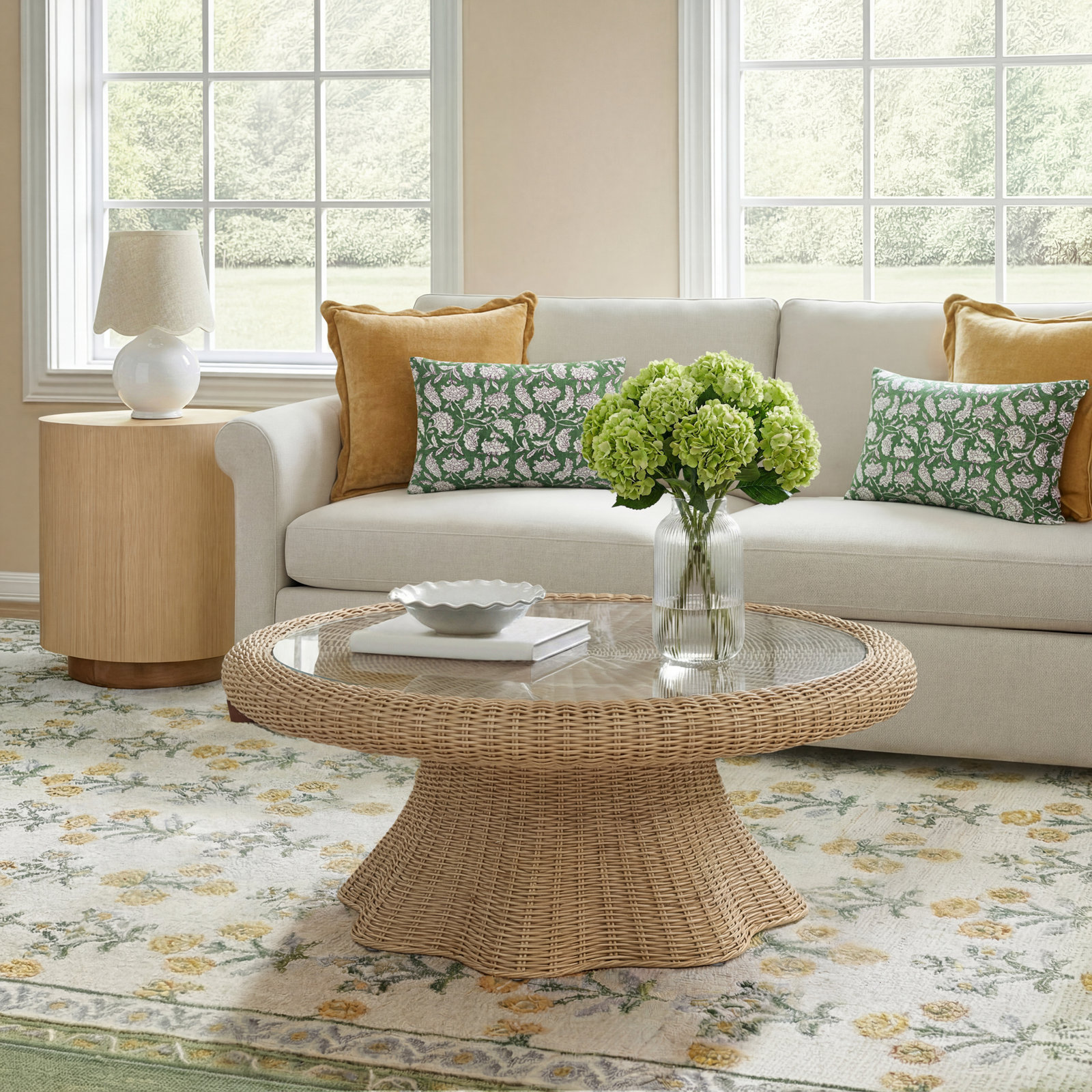 Lacie 40" Glass Coffee Table