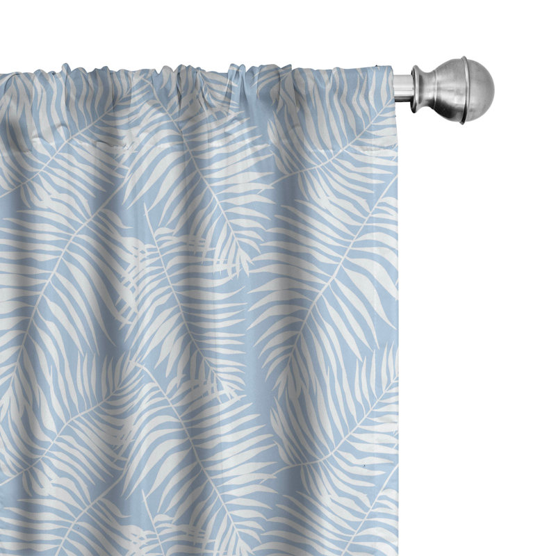 Semi Sheer Curtain Pair, Pale Sky Blue/White, 56" W x 95" L