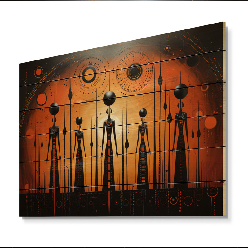 «African Tribal Rhythms V» sur impression sur bois, H 10 po x l 20 po x P 0,78 po