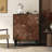 Crane pattern solid wood shoe cabinet 17 - Pair Shoe Storage Cabinet
