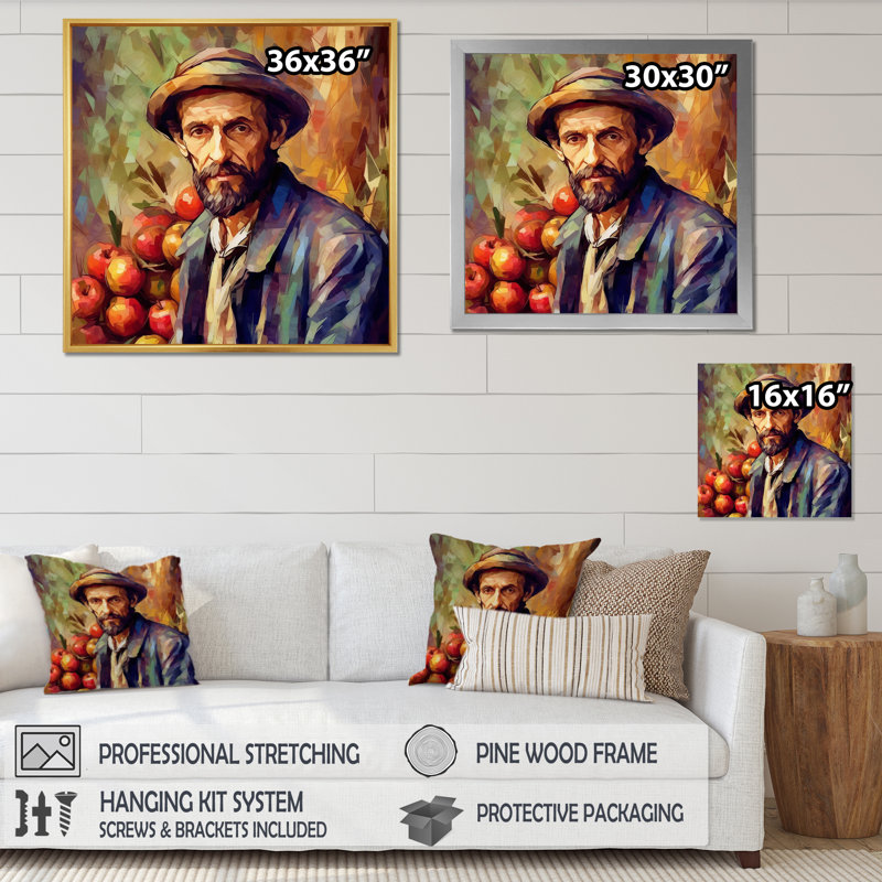 «Dignified Man», reproduction sur toile, H 36 po x l 36 po x P 1,5 po, Cadre simple noir