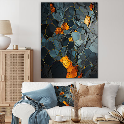 Marble Yellow Elegance II - art mural géométrique