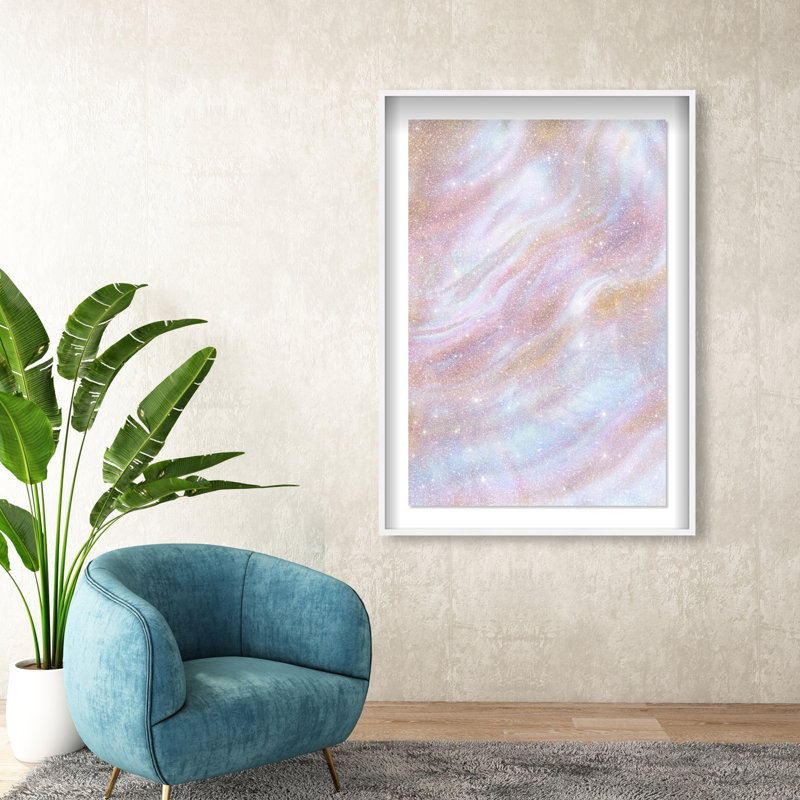 Iridescent Wave II Shadowbox Abstract Print by Oliver Gal, Black Frame, 10 x 15, 46.5"H x 31.5"W, White Shadowbox