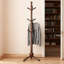 Solid Wood Coat Rack Stand With 9 Hooks, Heavy Duty Vintage Coat Tree With Adjustable Height And Stable Triangular Base For Entryway, Living Room, Office
