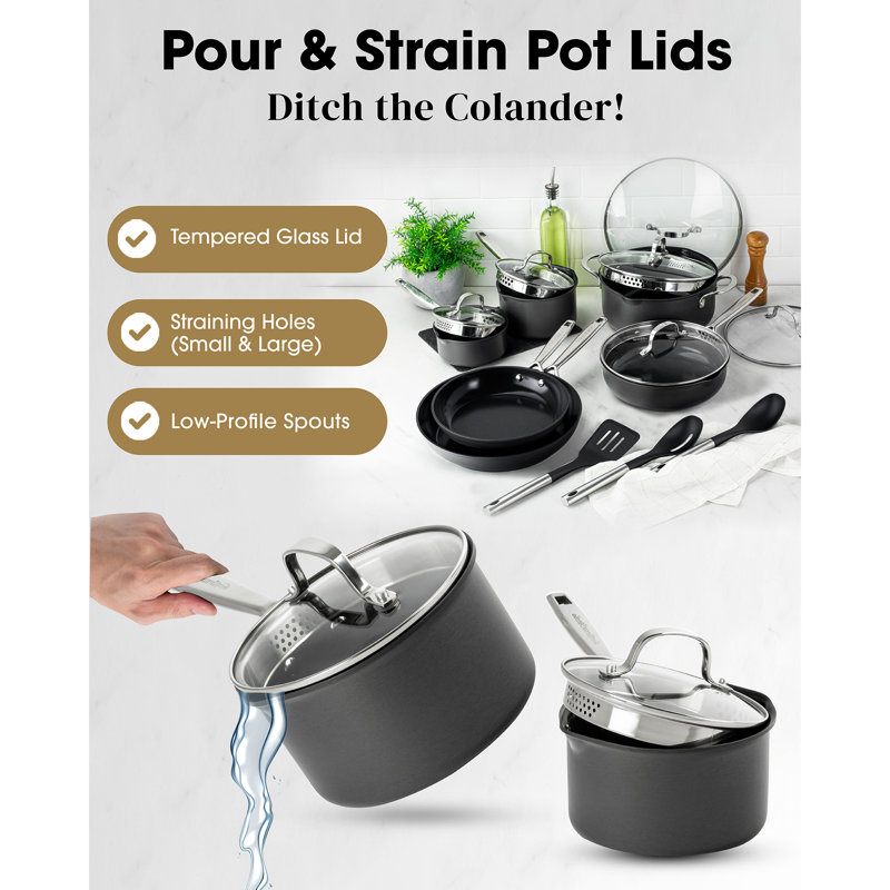 Batterie de cuisine antiadhésive avec ustensiles 2 pièces 15 x Gotham Steel Pro