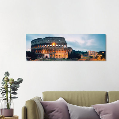 Dusk At The Colosseum by Matteo Colombo - Panoramic Gallery-Wrapped Canvas Giclée on Canvas
