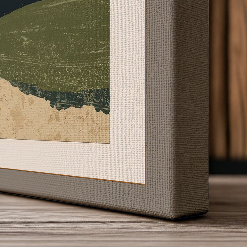 Whale and Mountain Coastal - Wrapped Canvas, 30x20 - 76.2 x 50.8 cm, Taupe Border