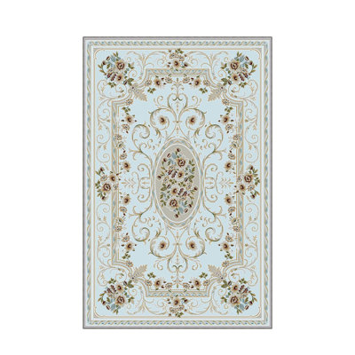 Tapis tissé élégant, 5,2 x 7,5 pieds | 100% polyester, hauteur des poils de 0,3 po, antibactérien, envers en PVC antidérapant | Lavable à la machine, impression numérique 3D | Parfait pour le salon, la chambre à coucher et la décoration intérieure