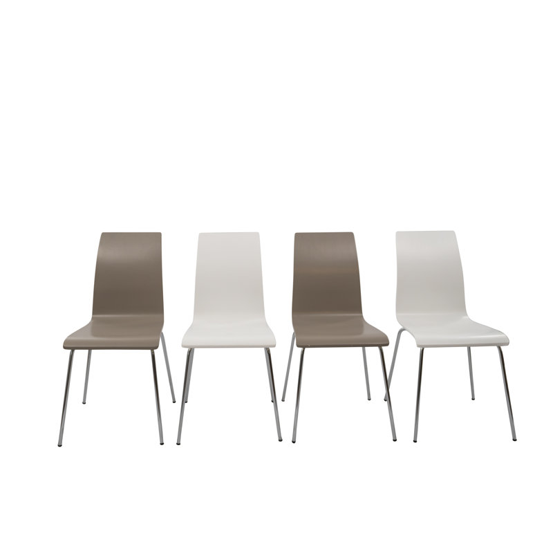 Kayman 18'' H Side Chair, White/Gray, Chrome
