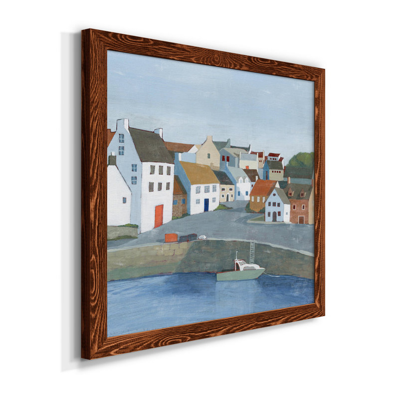 Old Coast Town II - Toile encadrée de qualité supérieure - prête à être accrochée, H 31,5 po x l 31,5 po x P 1,5 po