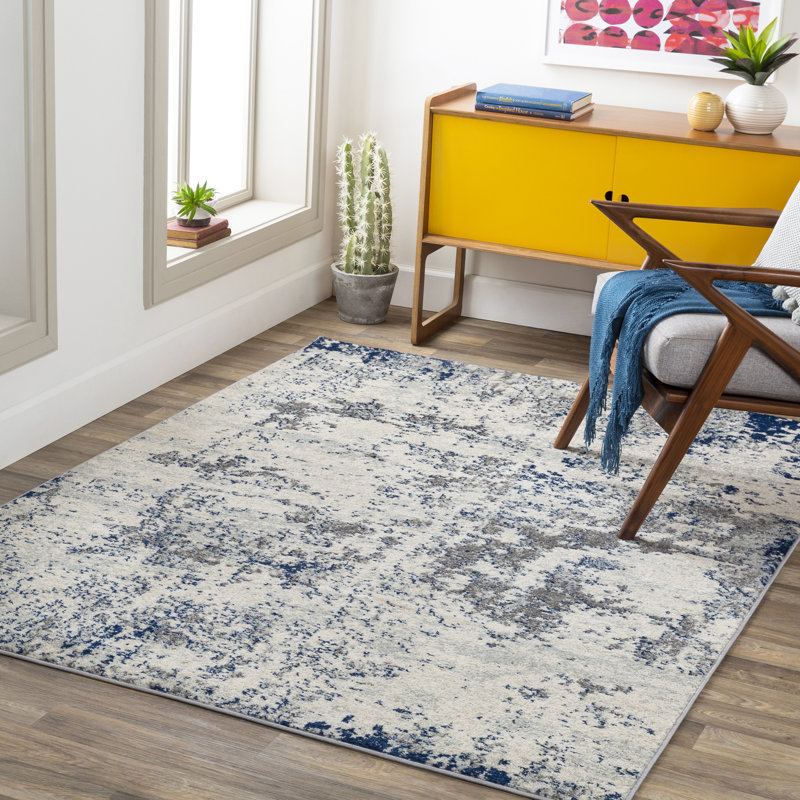 Baptista Blue/Grey/Off-White Rug, Rectangle 160 x 220cm