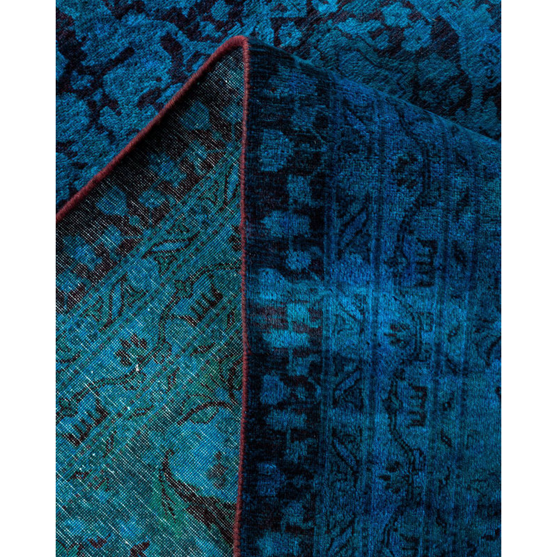 Tapis unique bleu de 10 pi 2 po x 14 pi 4 po Yides