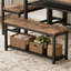 Corner Dining Table Set with L-Shaped Bench and Straight Bench, Space-Saving Breakfast Nook Set with Storage Shelves-141016877