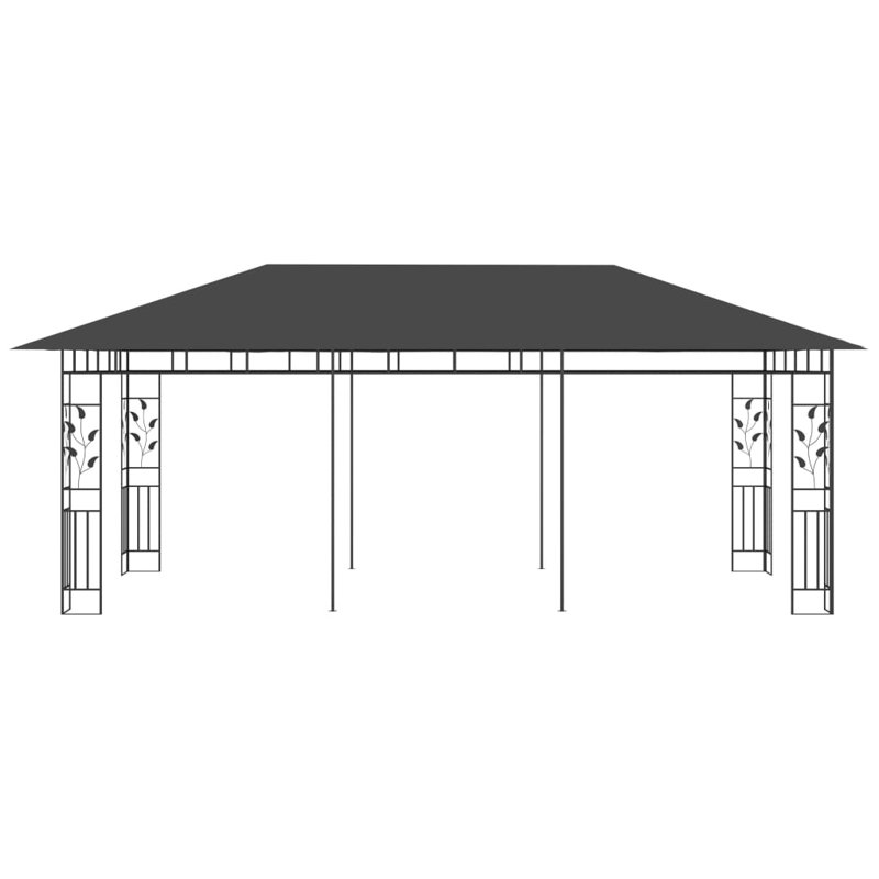 Mrsinlik 118" x 236" Steel Patio Gazebo, Anthracite