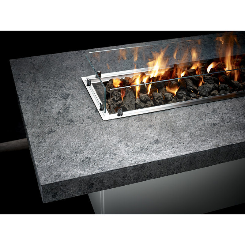 Jaquella Rectangle Stone Propane Fire Pit Table
