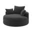 Fauteuil demi-tonneau moderne avec accoudoirs rembourrés en velours côtelé-940220801