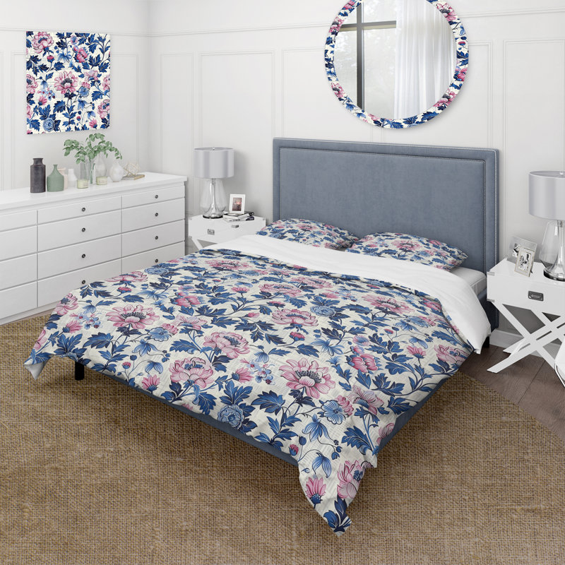 Ensemble de housse de couette Traditional, Housse de couette pour grand lit et 2 taies décor