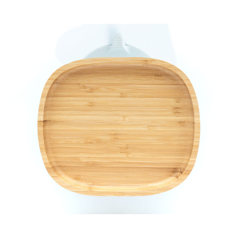 Bamboo Toddler No Section Plate, Grey