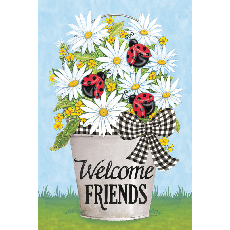 Welcome Friends Ladybugs par Deb Strain, H 18 po x l 12 po