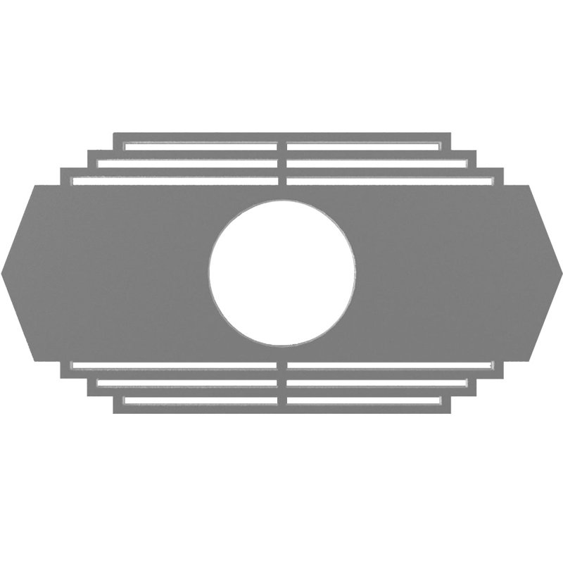 Médaillon de plafond architectural percé en PVC de qualité architecturale 38 po x l 19 po x H 10 po x P 1 po, Nickel