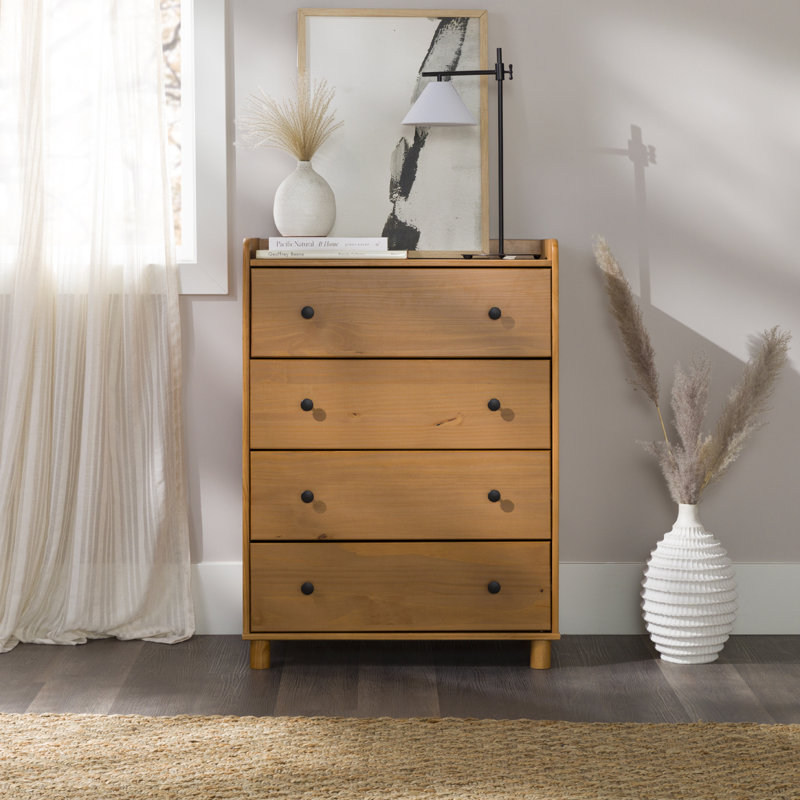 Commode 4 tiroirs Aljet, Caramel