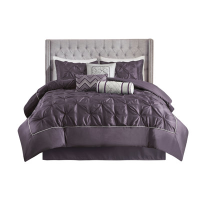 Elegant 7 Piece Bedding Sets, King Polyester Tufted Comfort For Home