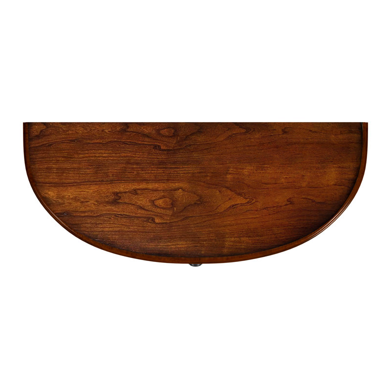 Mozart Demilune Console Table with Storage, Light Cherry