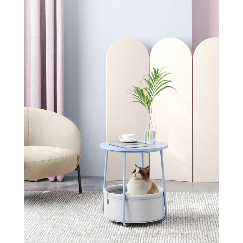 Lauranne Frame End Table, Powder Blue/Pastel Blue, Blue