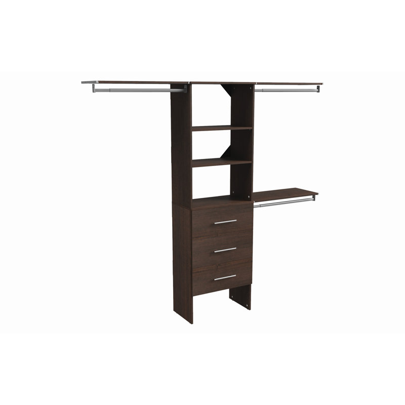 SuiteSymphony 84" W - 120" W Closet System, Midnight Brown