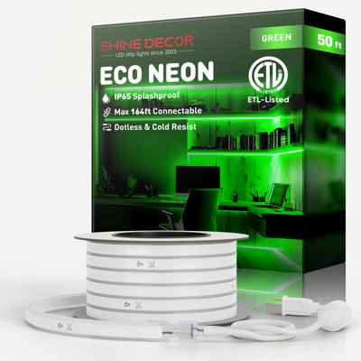 Shine Decor 120V Neon Rope Lights Green