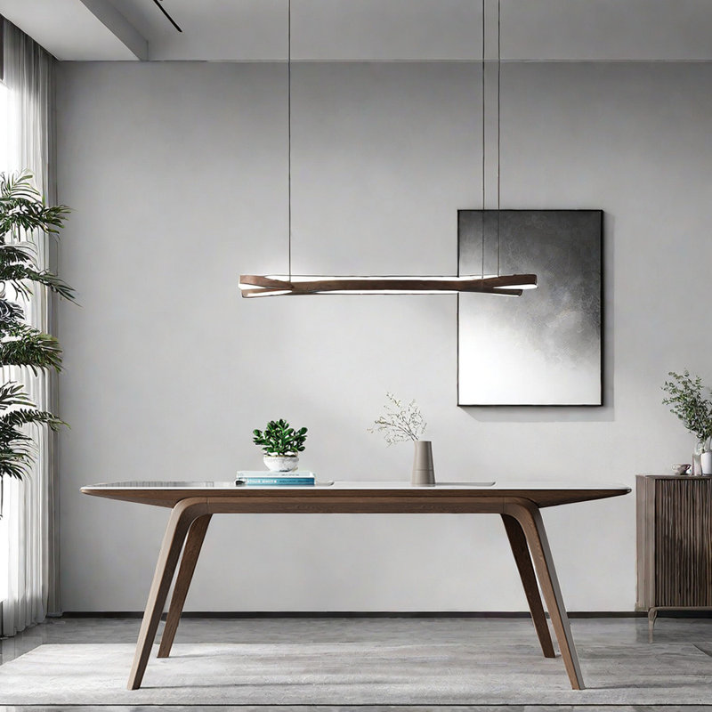 Adlyna Solid Wood Base Dining Table, 29.5"H x 55.1"L x 31.4"W