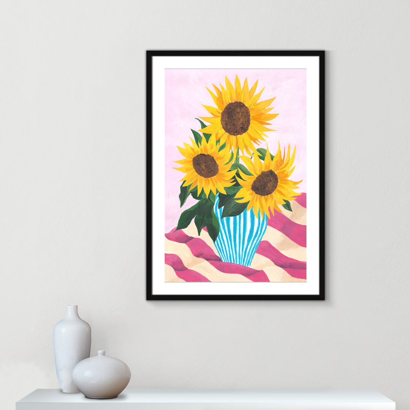 Tournesol couleurs par Violets Print House, 25.5'' W x 35.5'' H, Imprimé mat, Noir satiné