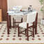 Ensemble de table de salle à manger 3 pièces, table rectangulaire en faux marbre avec chaises rembourrées