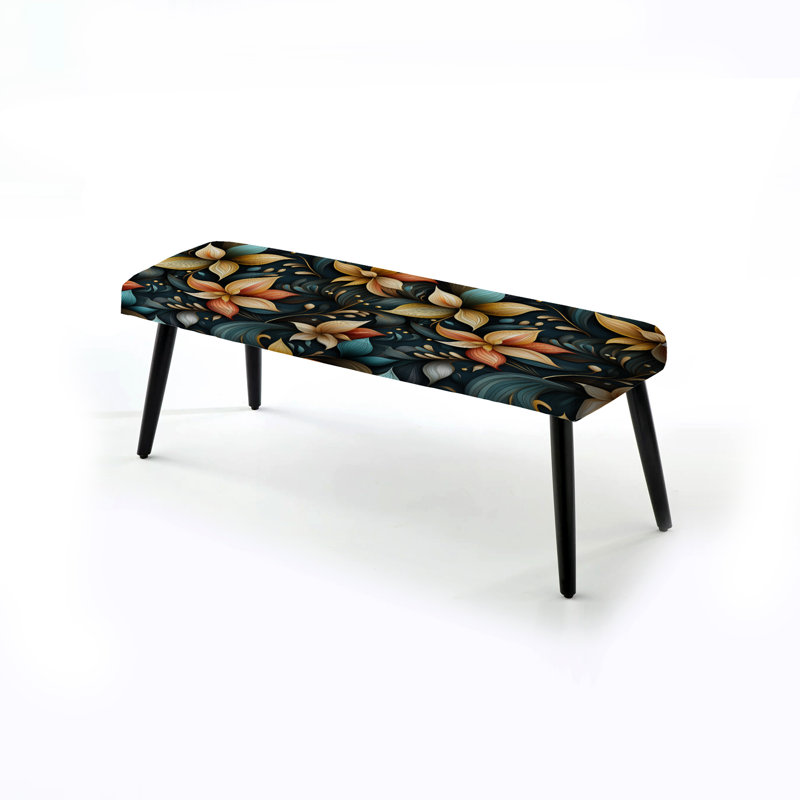 Banc rembourré floral noir Truong, Médiation contemplative et consciente I