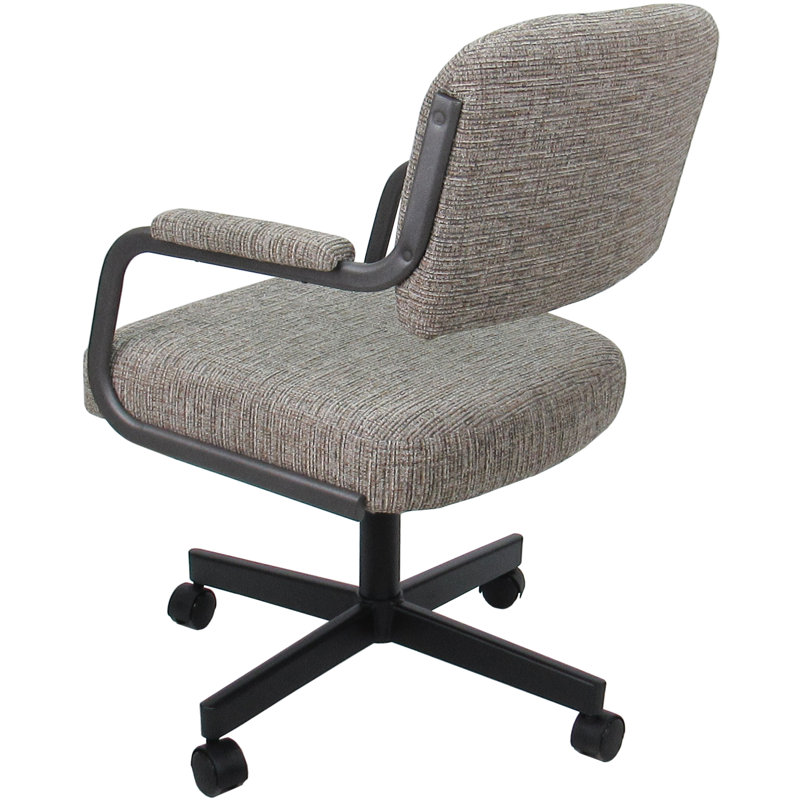 Chaise avec accoudoirs en métal Lanja Makena, Gris