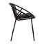 Chaises de patio, de couleur noire. Conception respirante et empilable. Pieds en métal et plastique. Ergonomique, capacité de 300 lb. L 26,09 po x l 23,38 po x H 29,85 po. Assemblage requis: 2 chaises, noir. Moderne-706055280