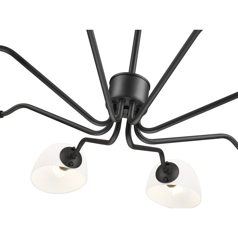 Lustre noir mat 8 lumières Justina, Noir mat