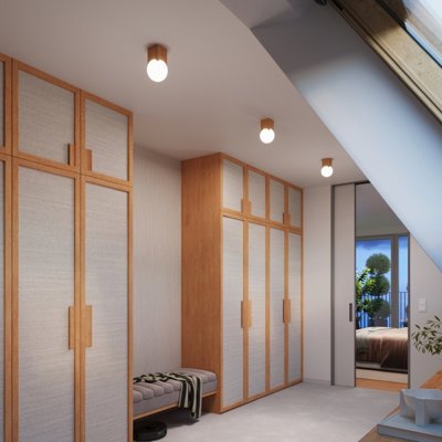 Solis Solid Wood Flush Mount