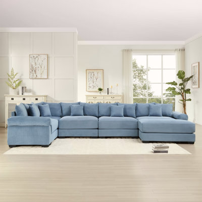 Oversized Cloud Modular Sectional Couch With Extra-Wide Armrests, Premium Corduroy Fabric, And Ergonomic Design For Comfortable Living
